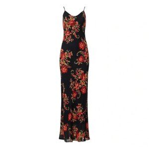 NEW REFORMATION Women's Parma Maxi Dress Admire Black/Red